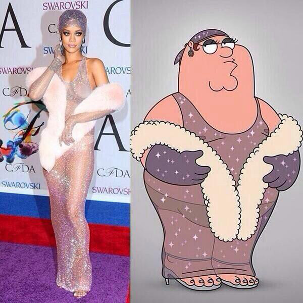 Rihanna, CFDA, Peter Griffin, Family Guy Rihanna, CFDA, Peter Griffin, Family Guy